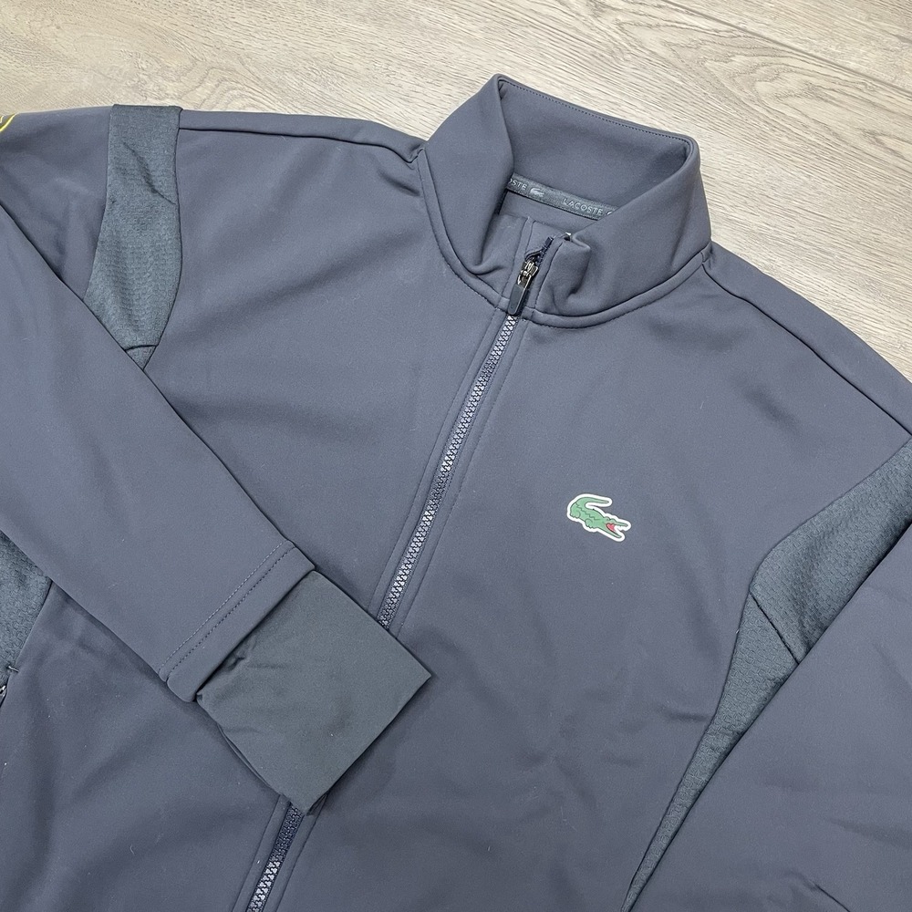 NWT Lacoste Sport Presidents Cup Gray Full Zip Jacket Sz 42 Slim Fit READ Golf